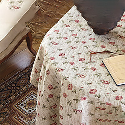 Vintage French Country Tablecloth - Rectangular Linen Table Cover