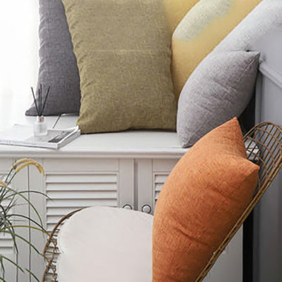 Solid Color Linen Cushion Cover - Minimalist Throw Pillow Case