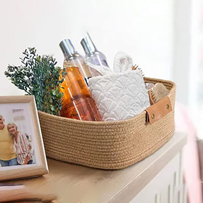Cotton Rope Desktop Storage Basket - Foldable Snack & Key Organizer
