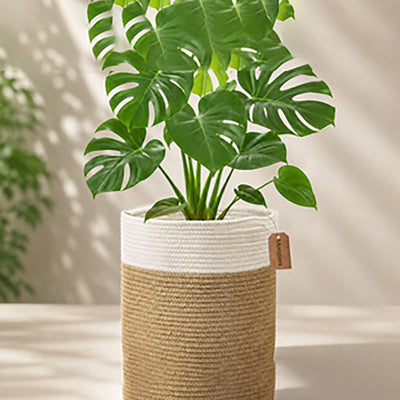 Cotton Rope Foldable Laundry Basket - Multi-Purpose Woven Storage